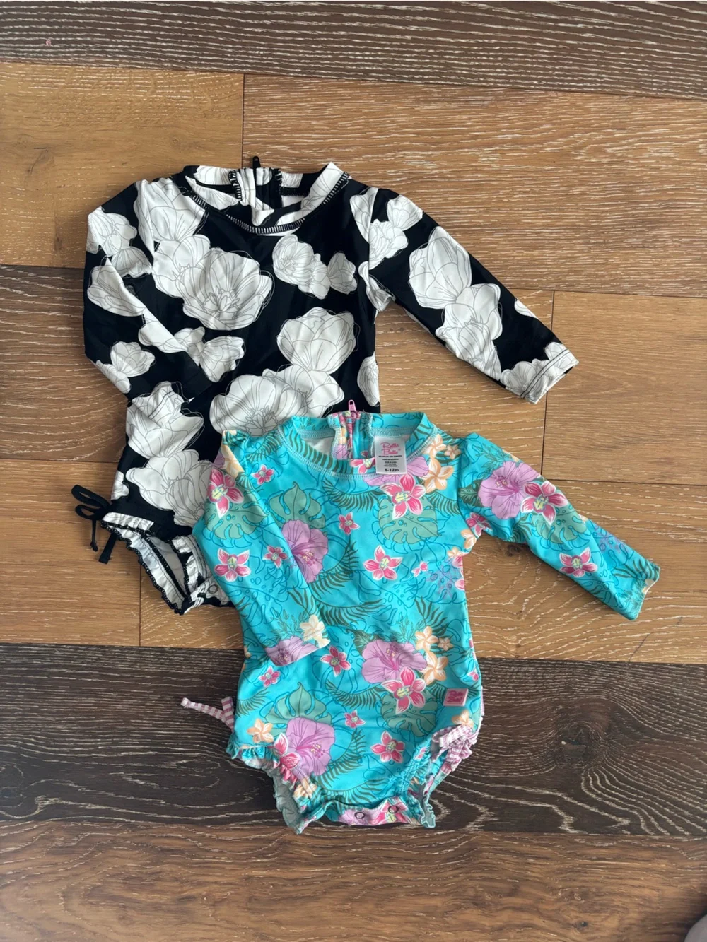 RuffleButts Baby Girl Swimsuit Bundle 6-12M Long Sleeve Rash Guard Lot
